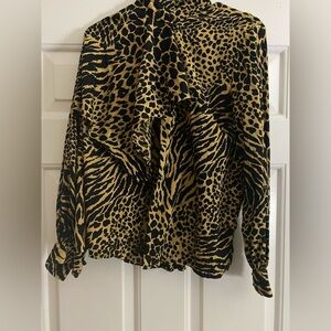 Adrianna Papell Gold and Black 100% silk top Vintage